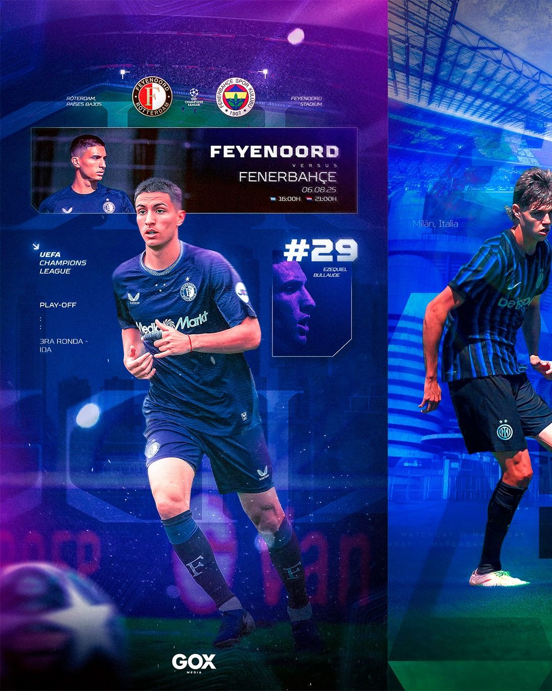 Matchday oficial · GOX Media · Diseño de jugador · 89 Studio